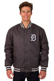 Detroit Tigers Poly Twill Varsity Jacket - Charcoal - JH Design