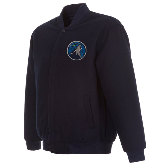 Minnesota Timberwolves Reversible Wool Jacket - Navy - JH Design