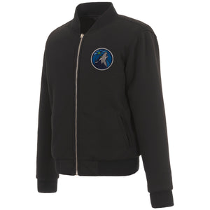 Minnesota Timberwolves JH Design Reversible Women Fleece Jacket - Black - JH Design