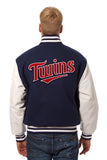 Minnesota Twins Two-Tone Wool and Leather Jacket - Navy - JH Design