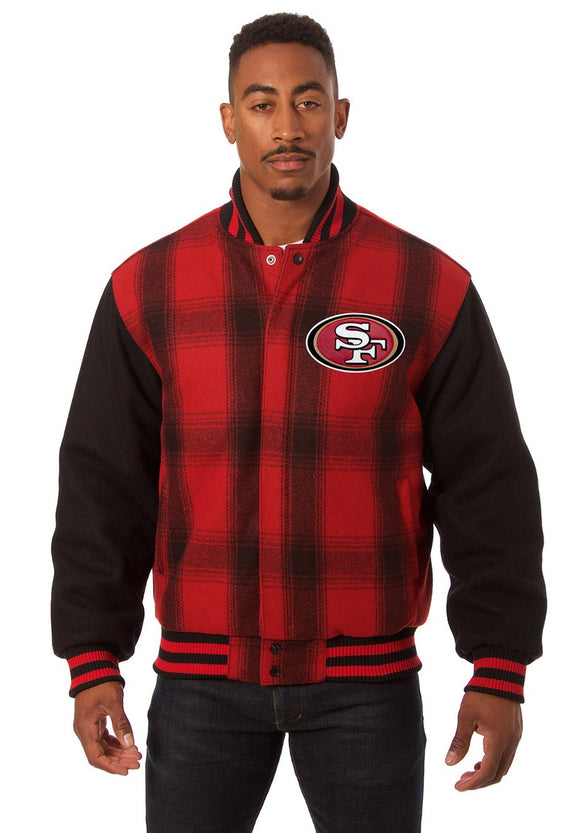 San Francisco 49ers JH Design Wool Jacket - Black - JH Design