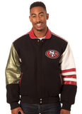 San Francisco 49ers JH Design Wool & Leather - Black - JH Design