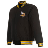 Minnesota Vikings Reversible Wool Jacket - Black - J.H. Sports Jackets