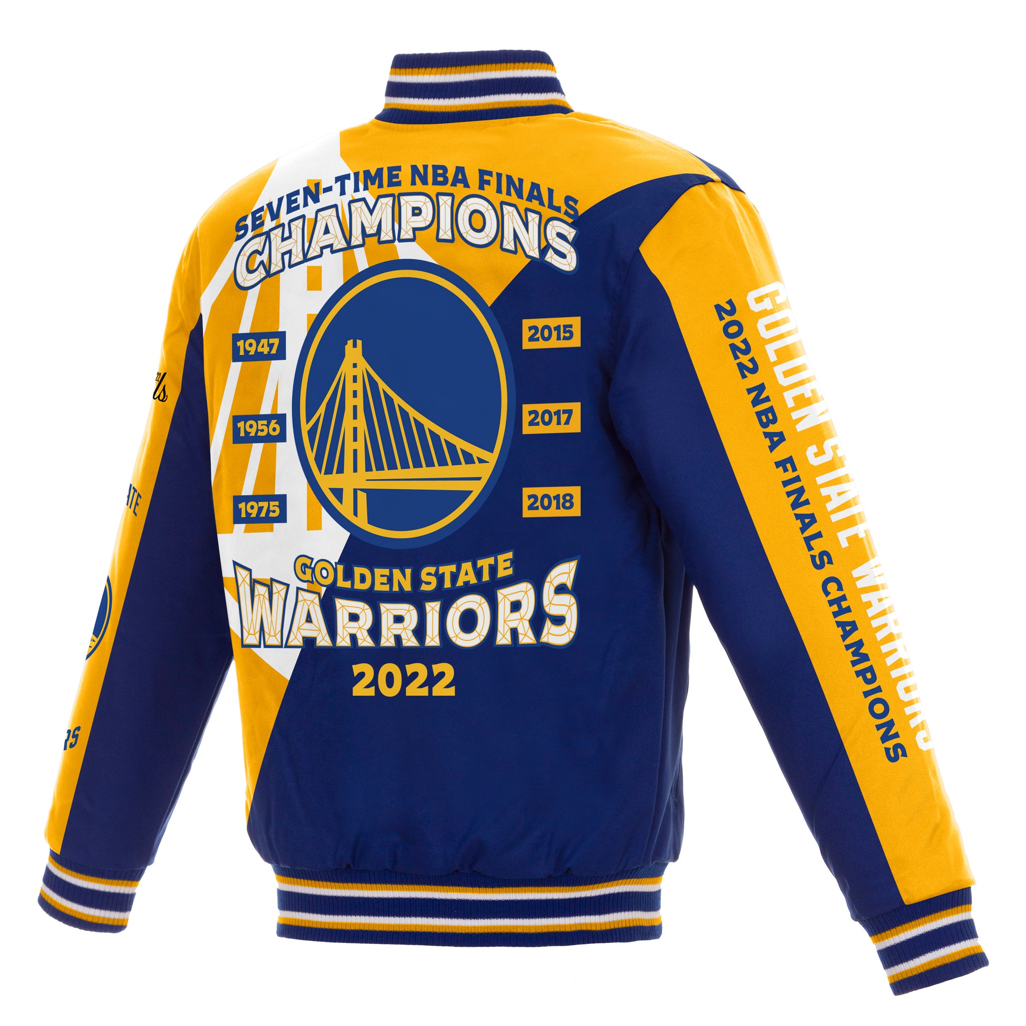 Varsity Golden State Warriors Blue and Yellow Jacket