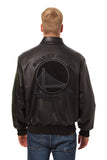 Golden State Warriors Full Leather Jacket - Black/Black - JH Design