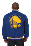 Golden State Warriors Embroidered Wool Jacket - Royal - JH Design