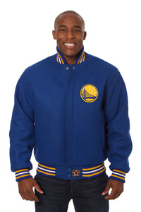 Golden State Warriors Embroidered Wool Jacket - Royal - JH Design