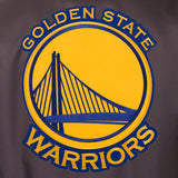 Golden State Warriors Poly Twill Varsity Jacket - Charcoal - JH Design