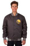 Golden State Warriors Poly Twill Varsity Jacket - Charcoal - JH Design
