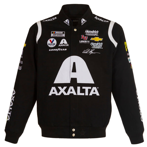 2022 William Byron JH Design Black Axalta Twill Uniform Full-Snap Jacket - J.H. Sports Jackets