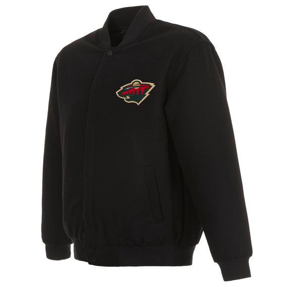 Minnesota Wild Reversible Wool Jacket - Black - J.H. Sports Jackets