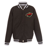 Minnesota Wild Two-Tone Reversible Fleece Jacket - Gray/Black - J.H. Sports Jackets