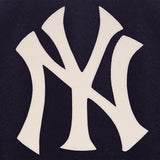 New York Yankees Wool Jacket w/ Handcrafted Leather Logos - Navy - JH Design