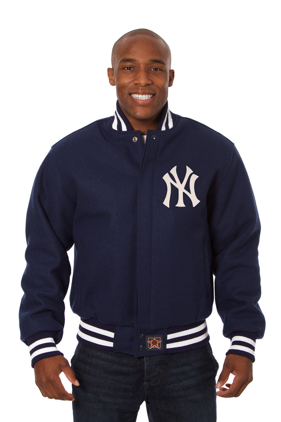 New York Yankees Special Edition 27-TIME World Series Champions Reversible Wool Jacket-Navy Large