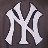 New York Yankees Poly Twill Varsity Jacket - Charcoal - JH Design