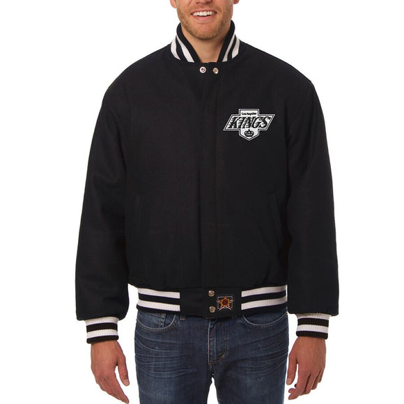 Los Angeles Kings Embroidered  All Wool Jacket - Black - JH Design