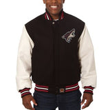 Arizona Coyotes Two-Tone Wool and Leather Jacket - Black - JH Design