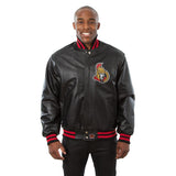Ottawa Senators Full Leather Jacket - Black - JH Design