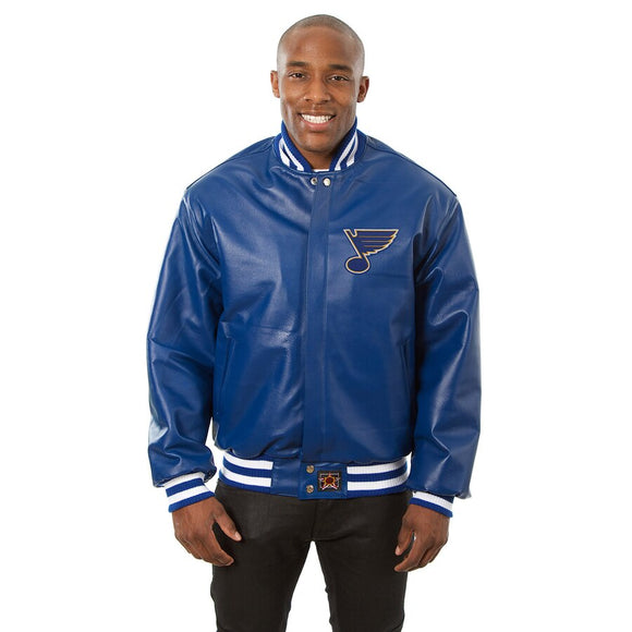JH Design St. Louis Blues Full Leather Jacket - Royal 3X-Large