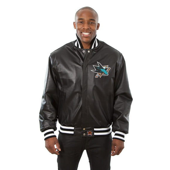 San Jose Sharks Full Leather Jacket - Black - JH Design