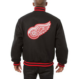 Detroit Red Wings Embroidered  All Wool Jacket - Black - JH Design