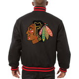 Chicago Blackhawks All Wool Jacket - Black - JH Design
