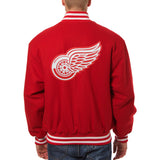 Detroit Red Wings Embroidered  All Wool Jacket - Red - JH Design