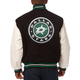 Dallas Stars Two-Tone Wool and Leather Jacket - Black - JH Design