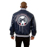 Columbus Blue Jackets Full Leather Jacket - Navy - JH Design