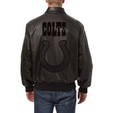 Indianapolis Colts JH Design Tonal All Leather Jacket - Black - JH Design
