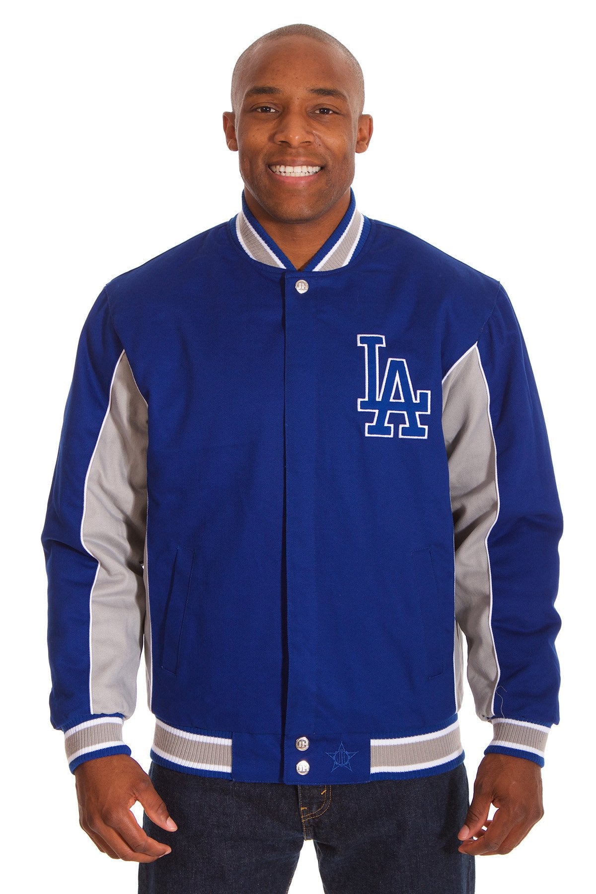 Los Angeles Dodgers Reversible Twill Jacket - Gray/Royal Medium