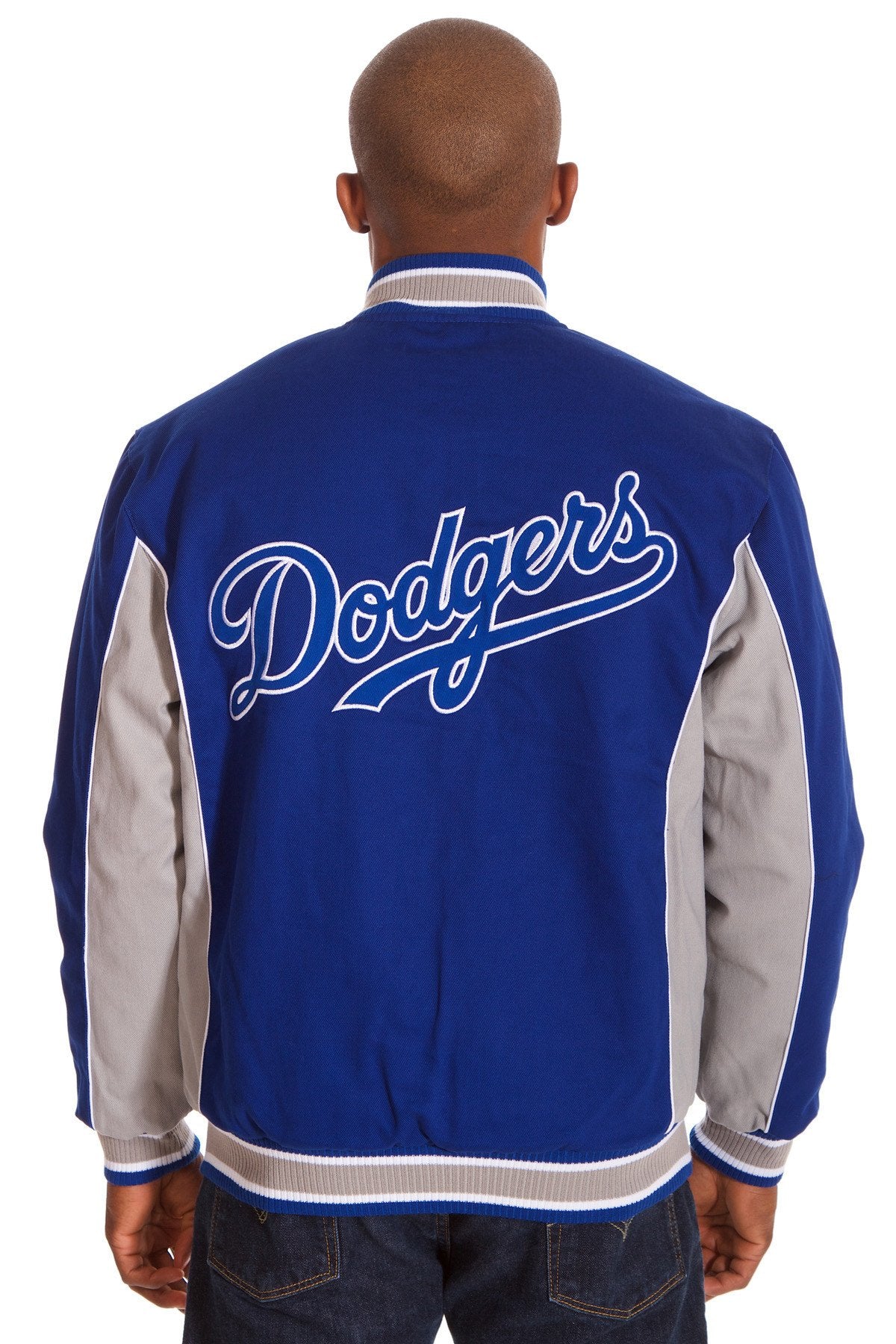 JH Distributors Los Angeles Dodgers Reversible Letterman Mens