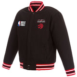 Toronto Raptors JH Design 2019 NBA Finals Champions Reversible Wool Jacket with Nylon Lining - Black/Red - JH Design