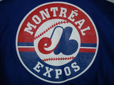 Montreal Expos Wool Jacket w/ Handcrafted Leather Logos - Royal - JH Design