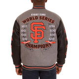 San Francisco Giants JH Design Heathered Gray MLB Reversible Commemorative Melton Jacket - JH Design