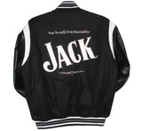 Jack Daniel's Vintage Wool & Leather Reversible Jacket w/ Embroidered Logos - Black - J.H. Sports Jackets