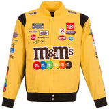 2022 Kyle Busch M&Ms Full-Snap Twill Uniform Jacket - Yellow - J.H. Sports Jackets