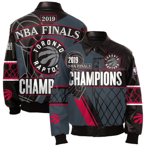 Toronto Raptors JH Design 2019 NBA Finals Champions Full-Zip Nappa Leather Jacket – Black - JH Design