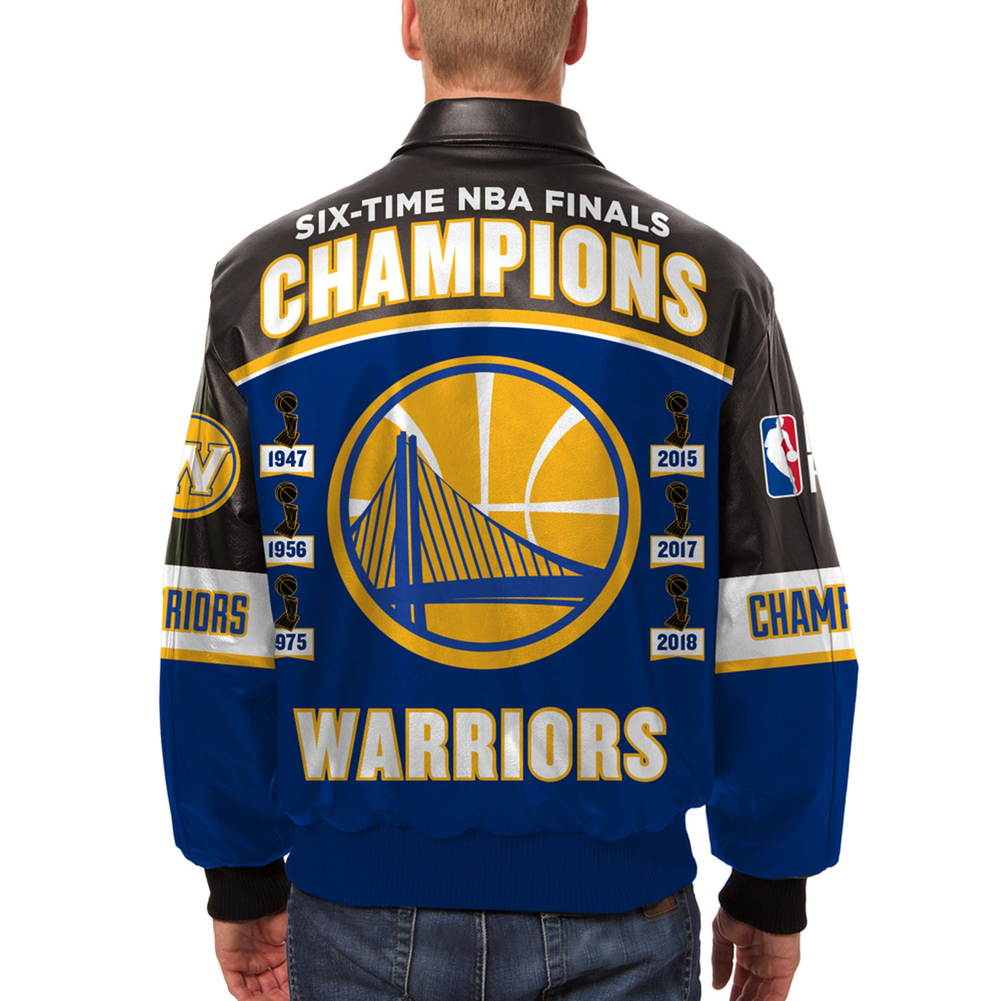 Male FISSL Denim Golden State Warriors 2022 NBA Finals Champions Patched  Full-Button Jacket