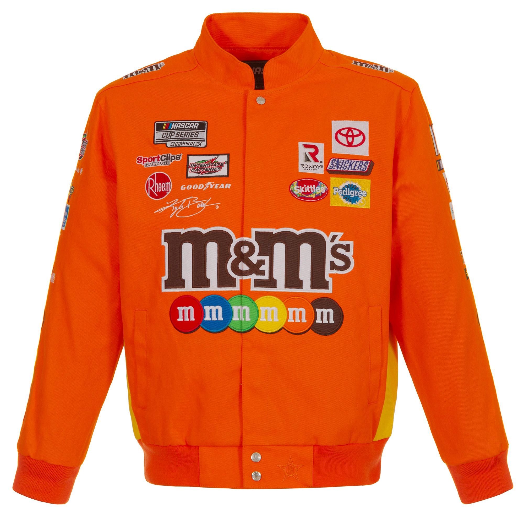 Kyle Busch M&Ms Full-Snap Twill Uniform Jacket - Orange - Limited