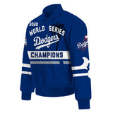 Los Angeles Dodgers JH Design 2020 World Series Champions Full-Snap Leather Jacket - Royal - JH Design