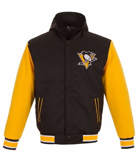 2017 Stanley Cup Champions Pittsburgh Penguins Poly Twill Reversible Jacket-Black - JH Design