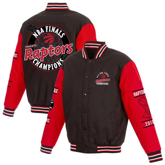 Toronto Raptors JH Design 2019 NBA Finals Champions Poly-Twill Jacket - Black/Red - JH Design