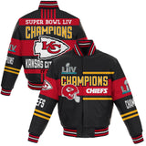 Kansas City Chiefs Super Bowl LIV Champions All-Leather Full-Snap Jacket - JH Design
