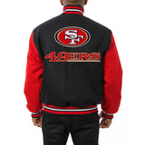 San Francisco 49ers JH Design Wool Full-Snap Jacket - Black/Scarlet - JH Design