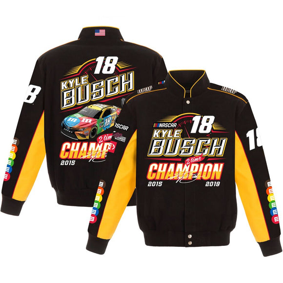 Kyle Busch JH Design Two-Time Monster Energy Nascar Cup Series Champion Jacket - JH Design