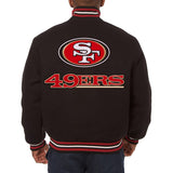 San Francisco 49ers JH Design Embroidered Wool Jacket - Black - JH Design