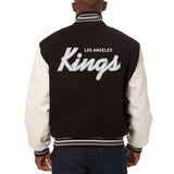Los Angeles Kings Two-Tone Wool and Leather Jacket - Black - JH Design