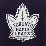Toronto Maple Leafs Two-Tone Wool and Leather Jacket - Alternate Logo - Navy - JH Design
