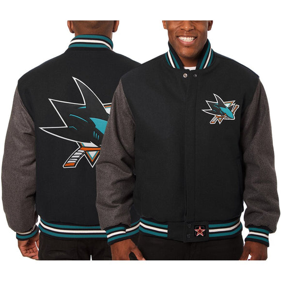 San Jose Sharks JH Design Reversible Wool Jacket - Black